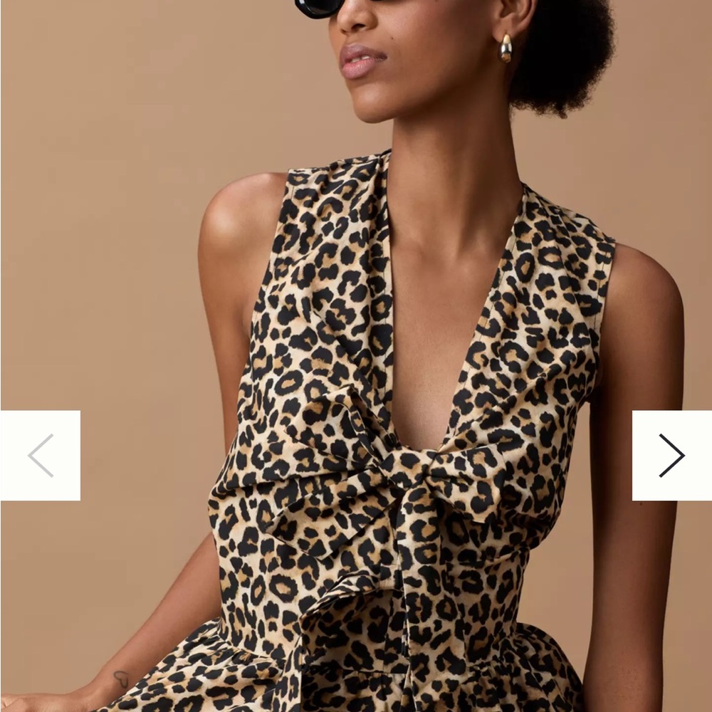 SHIPS TODAY! Maeve Leopard Print Bow Front Peplum Blouse - Picture 2 of 6